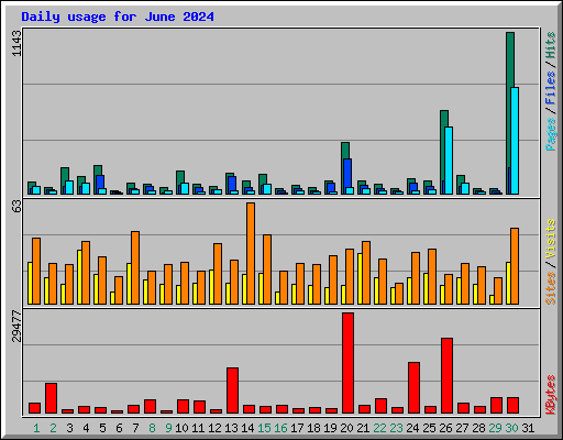 Daily usage for June 2024