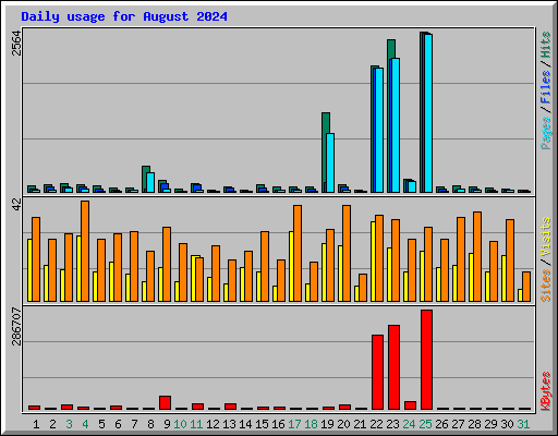 Daily usage for August 2024