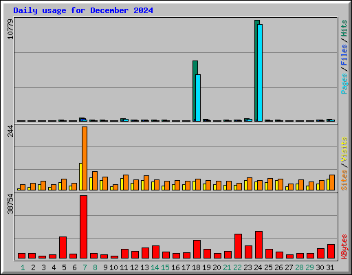 Daily usage for December 2024