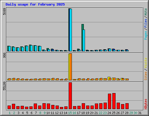 Daily usage for February 2025