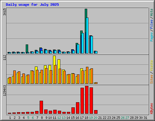 Daily usage for July 2025