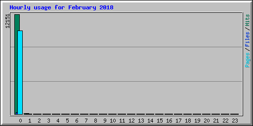 Hourly usage for February 2018
