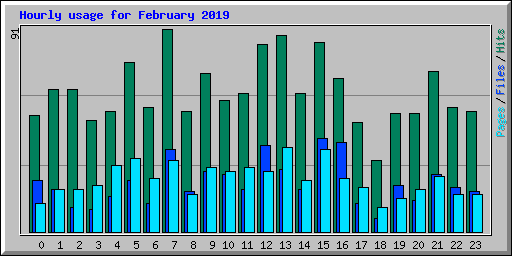 Hourly usage for February 2019