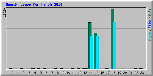 Hourly usage for March 2019