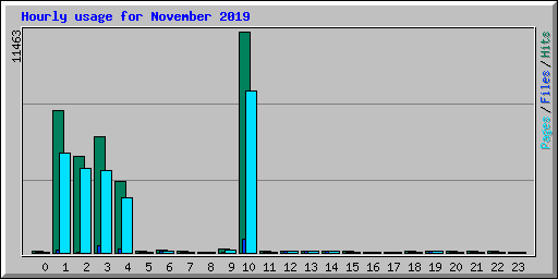 Hourly usage for November 2019