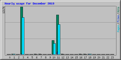Hourly usage for December 2019