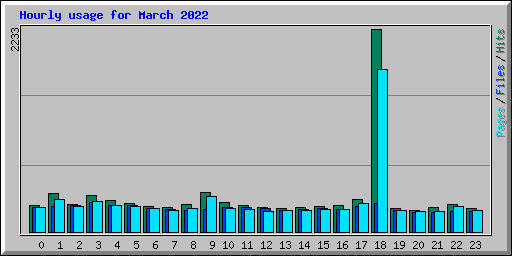 Hourly usage for March 2022