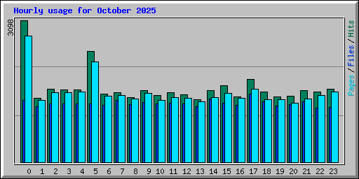 Hourly usage for October 2025