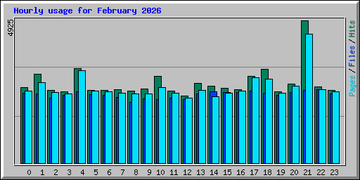 Hourly usage for February 2026